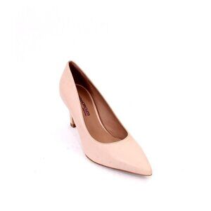 Mariano Paoletti 191b Beige Leather Stiletto Heels Pointy Pumps